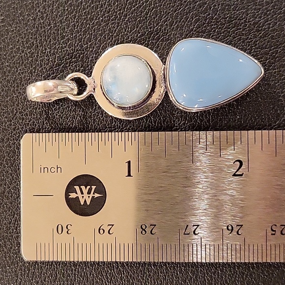 Owyhee & Moonstone Pendant- Plated - Picture 4 of 4